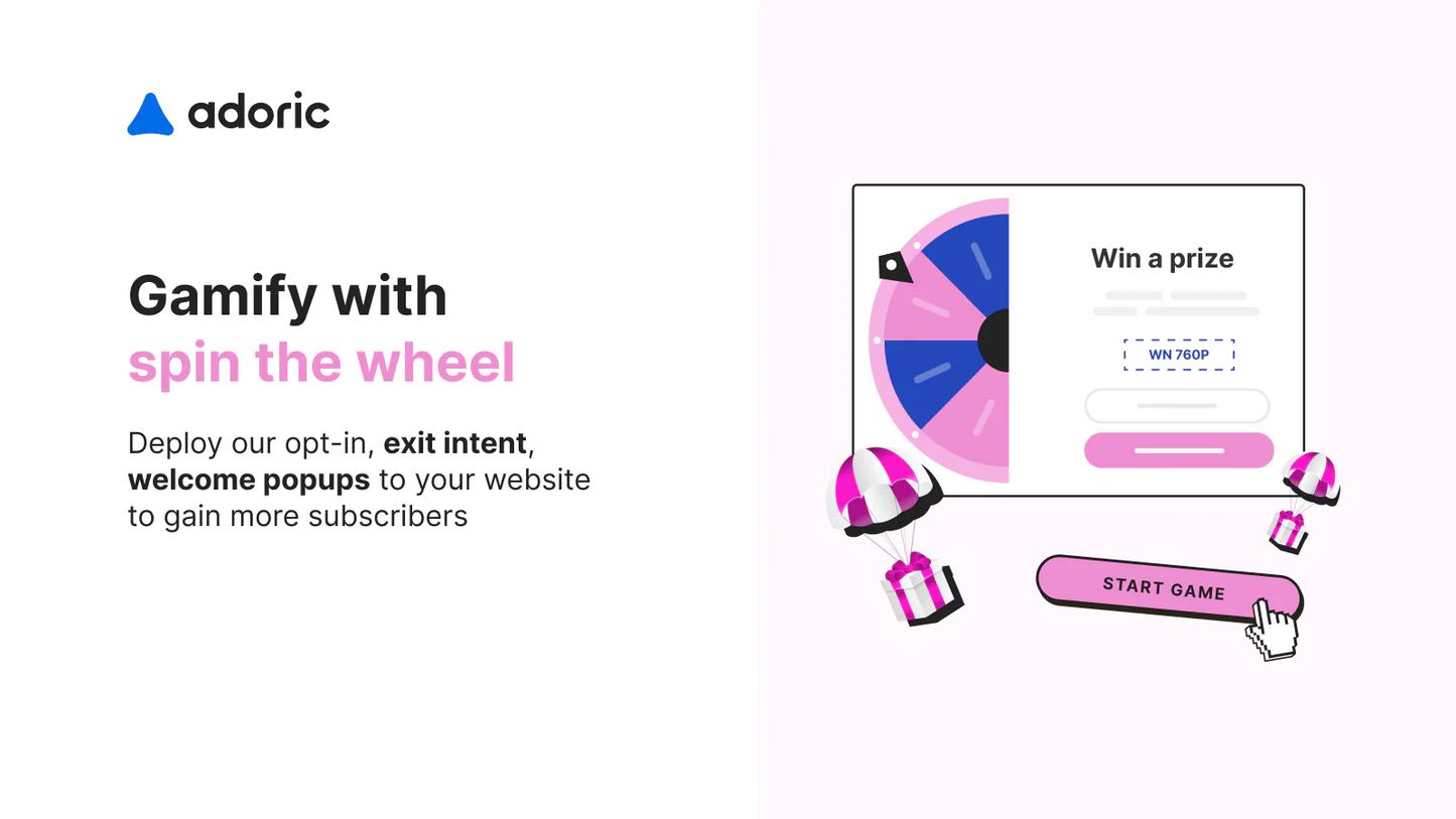 Adoriс: Upsell & Email Pop Ups Adoriс: Upsell & Email Pop Ups deploy your opt-in, exit intent, welcome popups to your website to gain more subscribers.