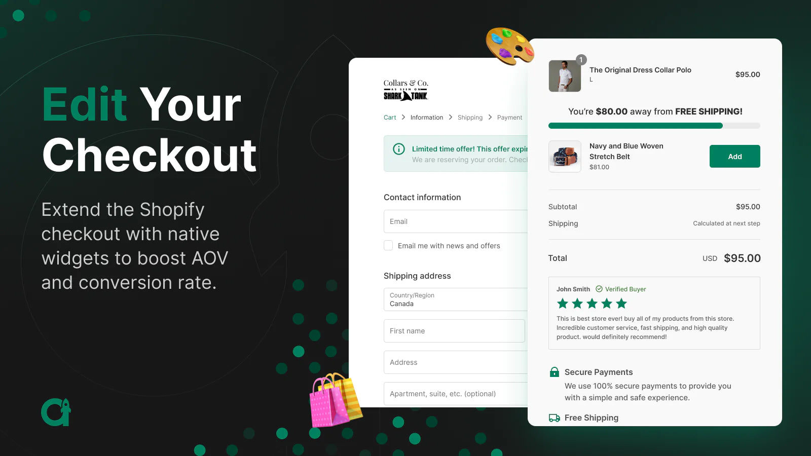 the image shows that you can edit your checkout