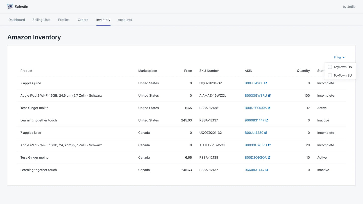 the image shows that you can check the amazon innventory