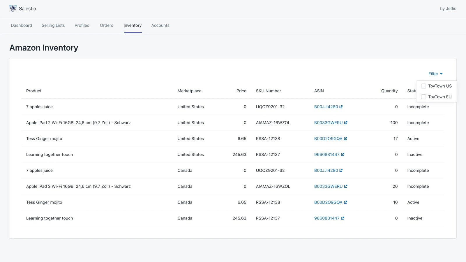the image shows that you can check the amazon innventory