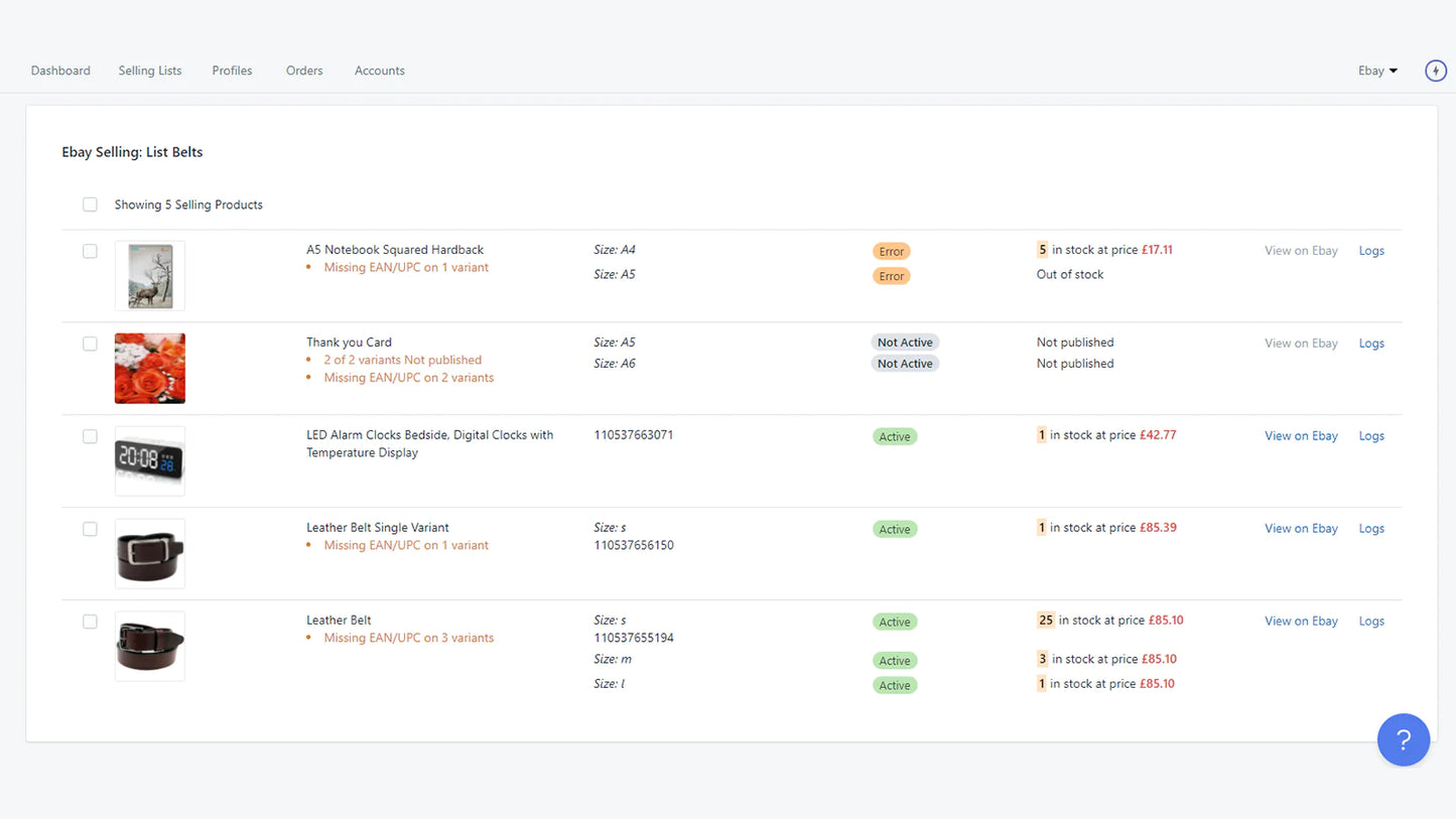 Amazon, eBay Sync — Salestio