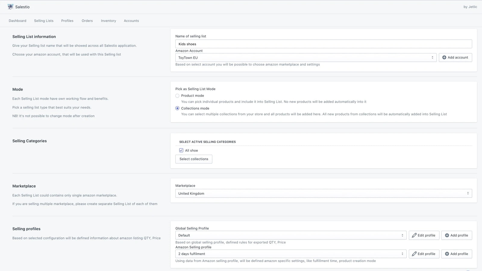 the image shows that you can see the selling list