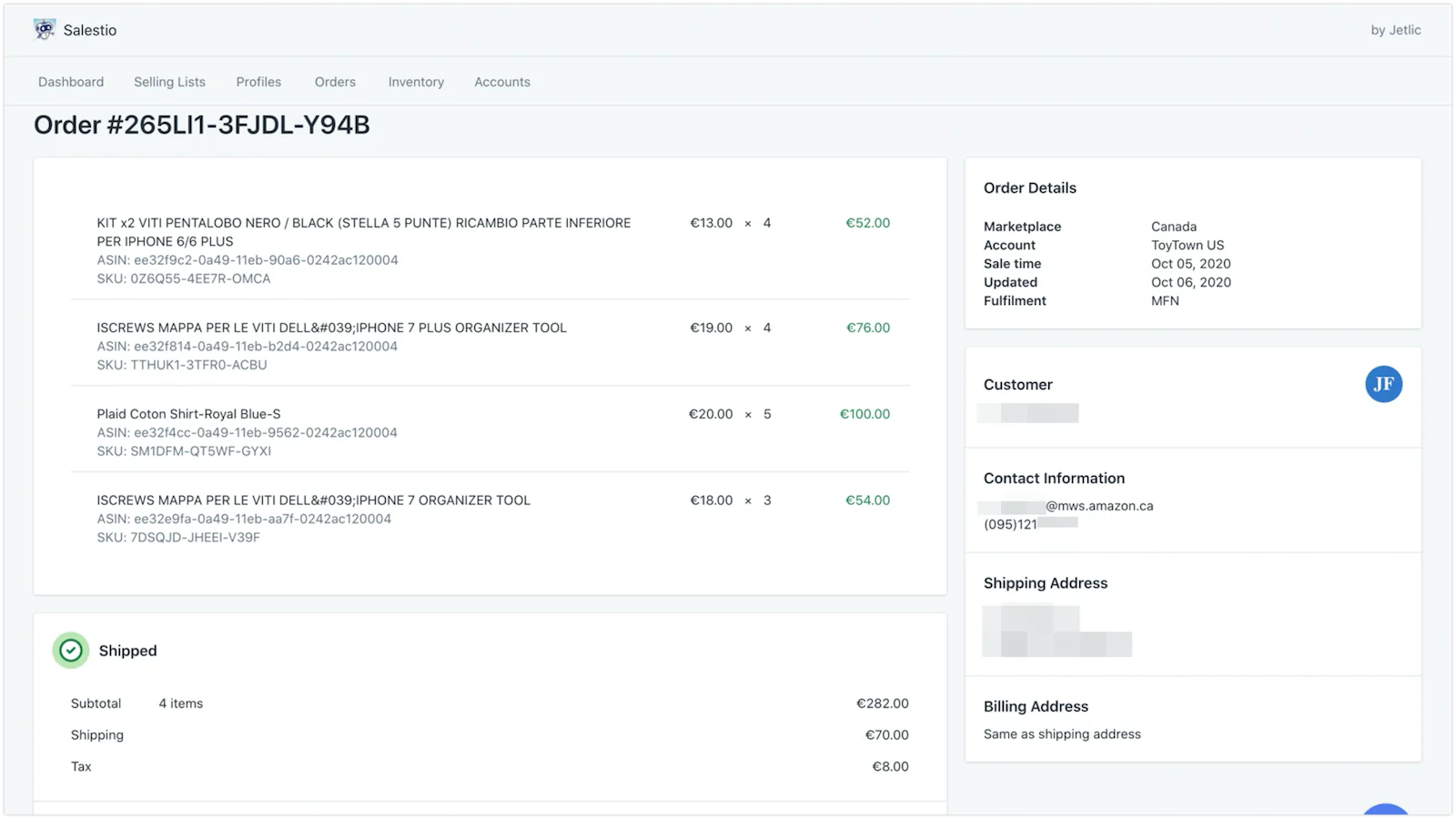 the image shows that you can see the order details
