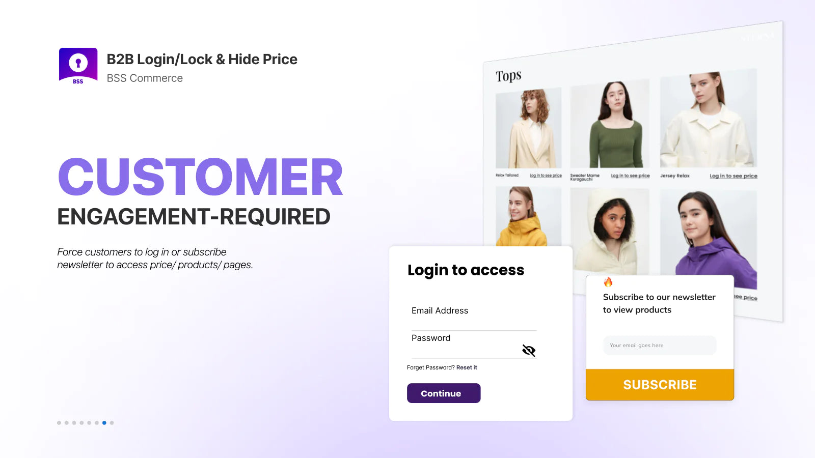 B2B Login/Lock & Hide Price customer engagement-required login