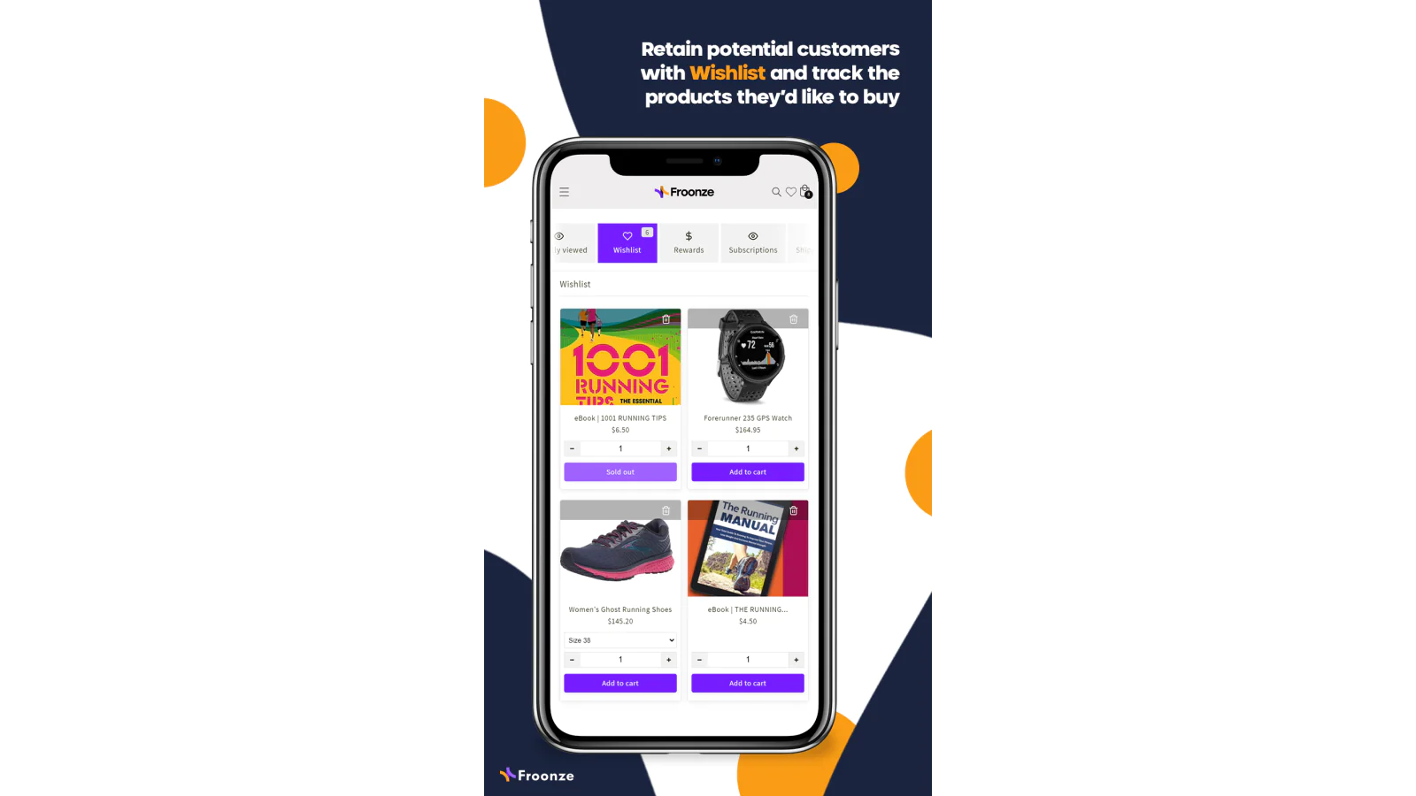 the image shows that you can retain potential customers with wishlists and track the products.