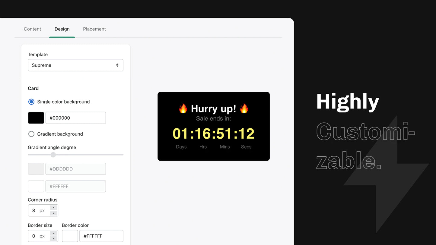 Essential Countdown Timer Bar customizable design