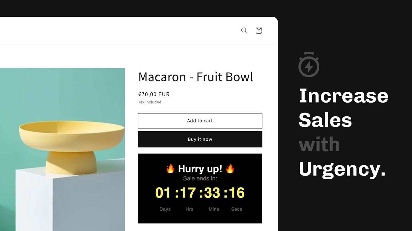 Essential Countdown Timer Bar hurry up page sample