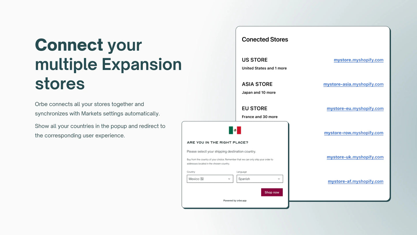 The image shows that you can connect your multiple expansion stores