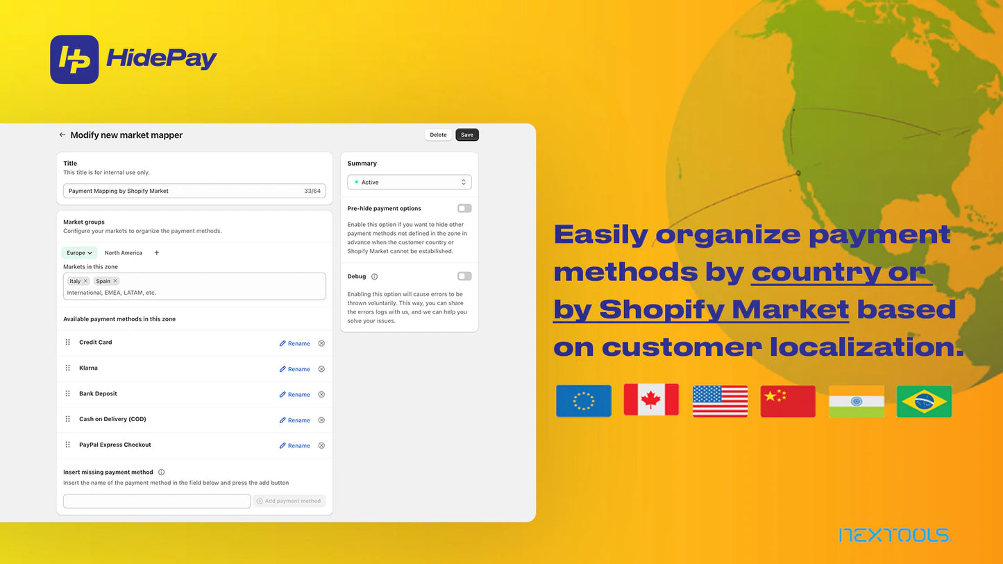 HidePay: Hide Payment Methods