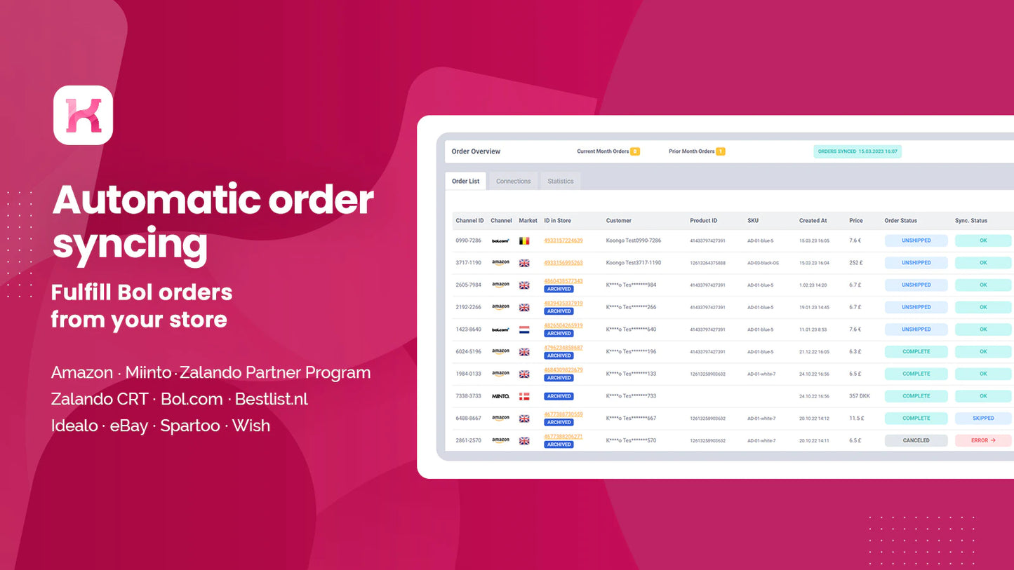 the image shows that you can automatic order syncing