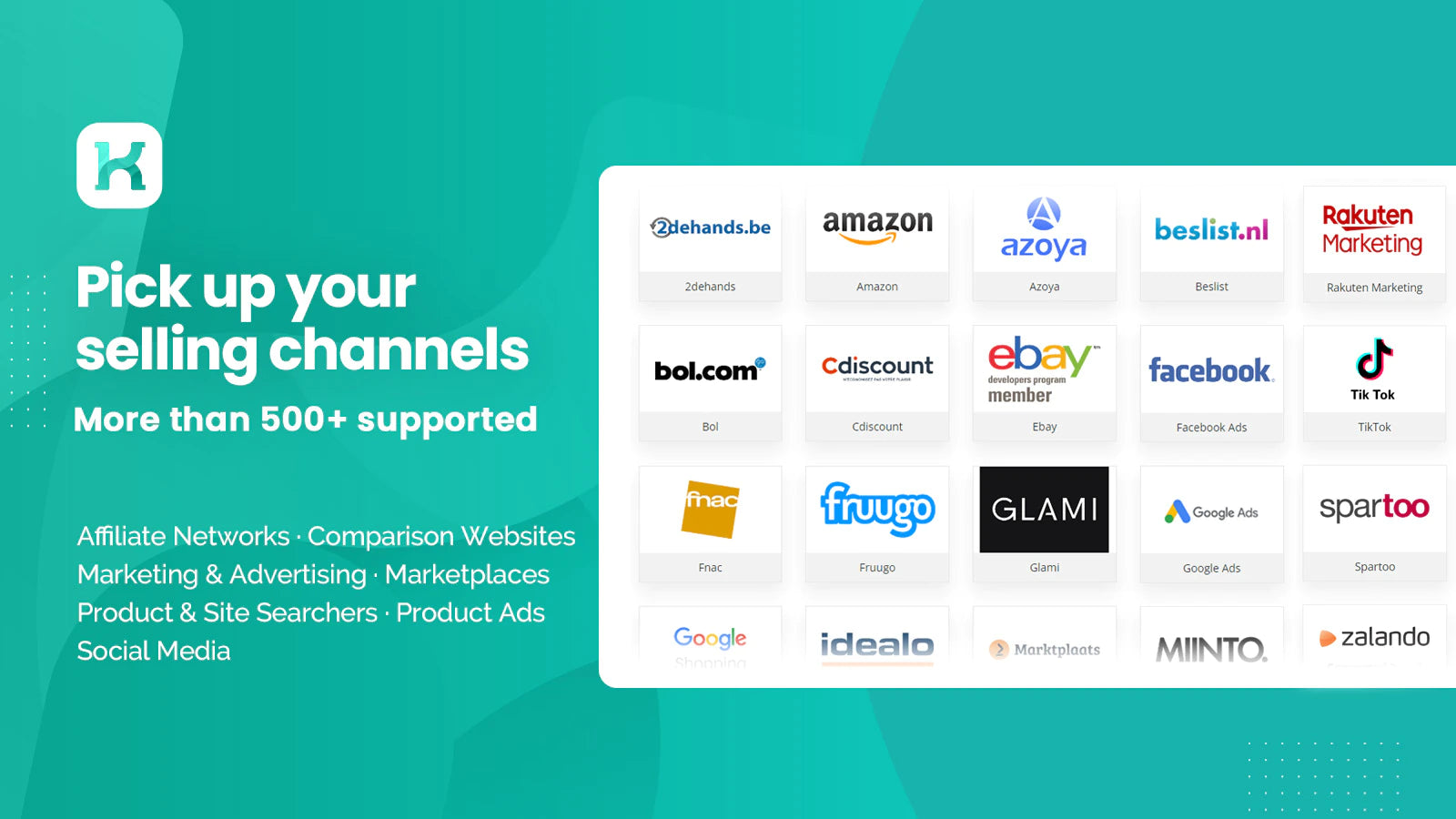 the image shows that you can pick up your selling channels