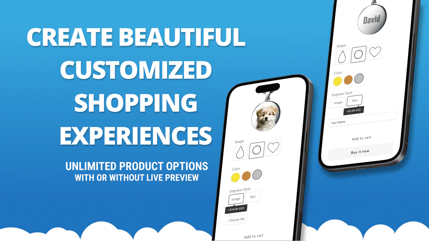 Live Product Options landing and info page