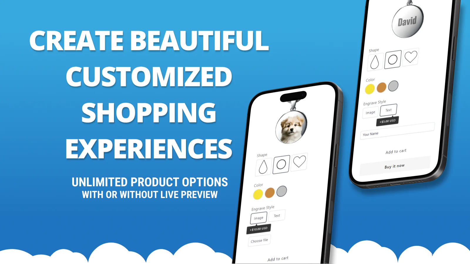 Live Product Options landing and info page