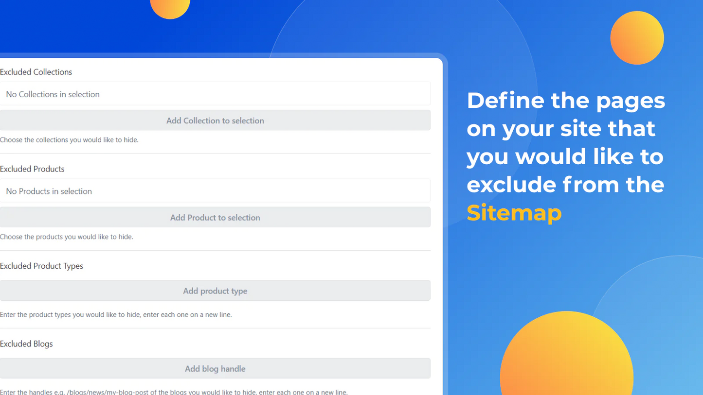 MAPIFY Sitemap Generator you can define the pages on your site that you would like to exclude from the Sitemap