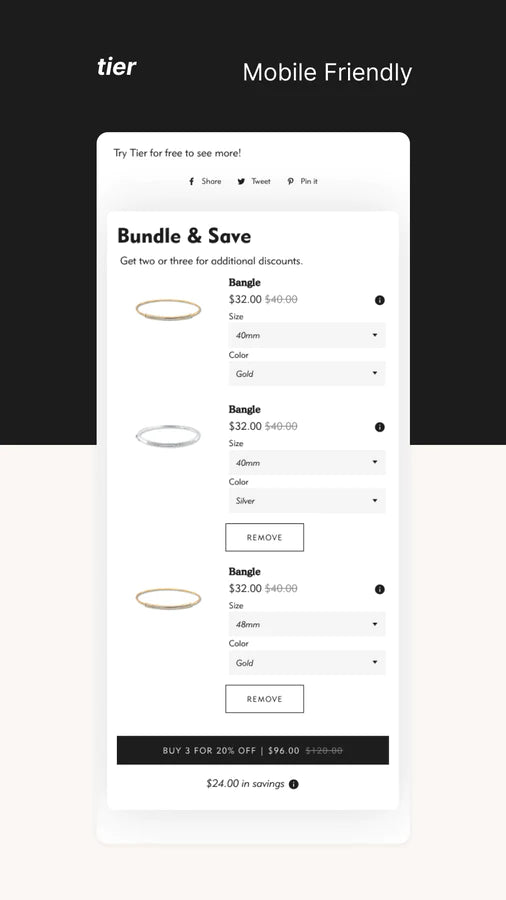 Tier for mobile devices