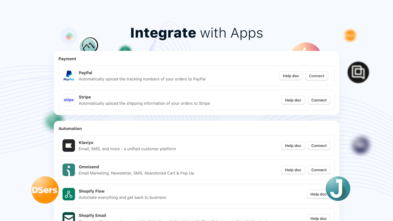 Track123 Order Tracking Upsell can be integrated with other apps