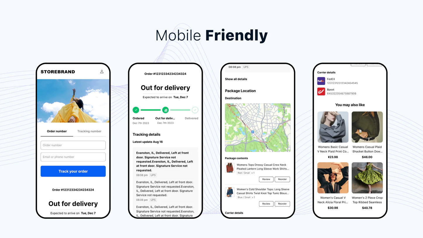 Track123 Order Tracking Upsell mobile friendly