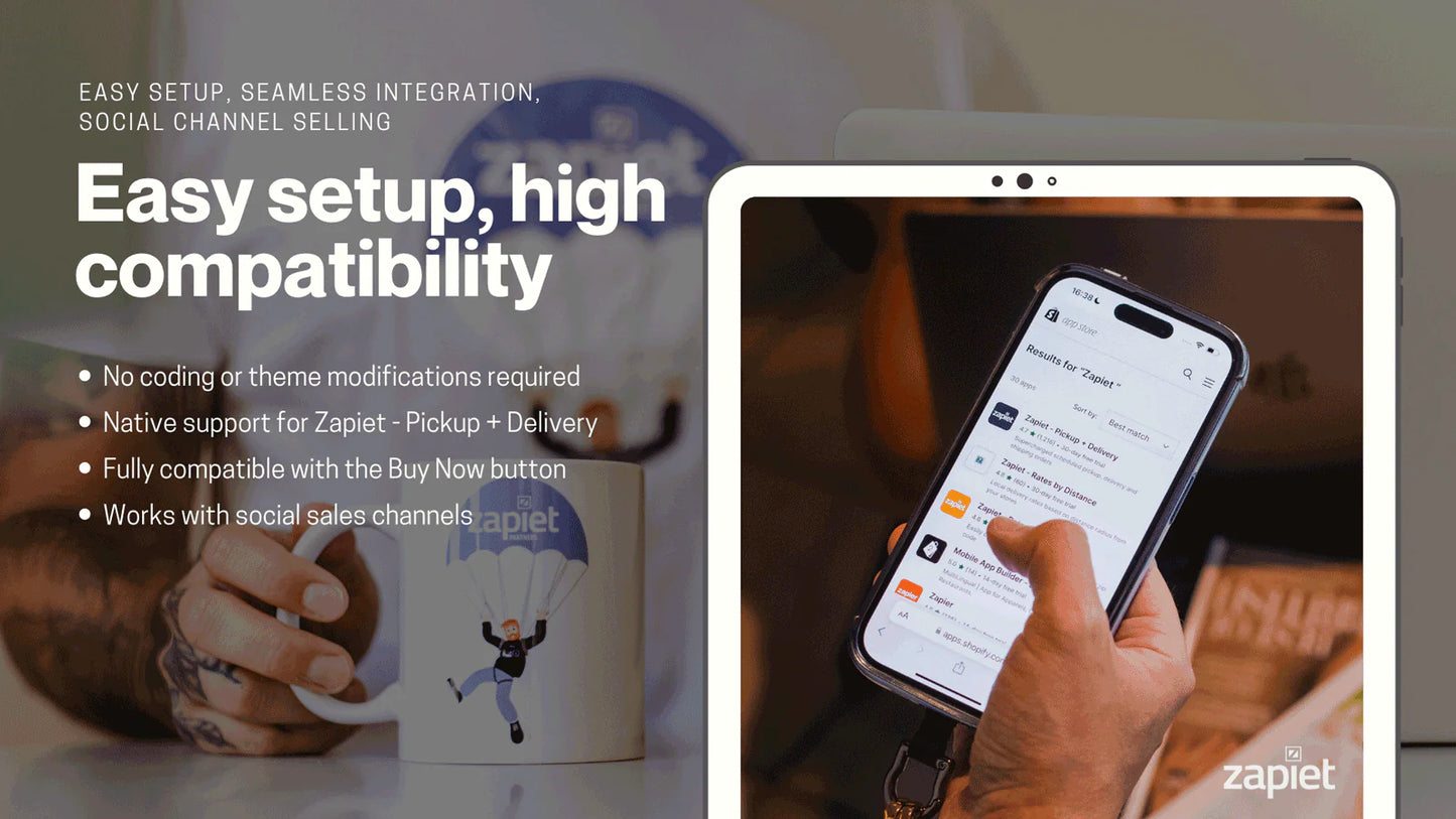 Zapiet - Rates by Distance works with social sales channels