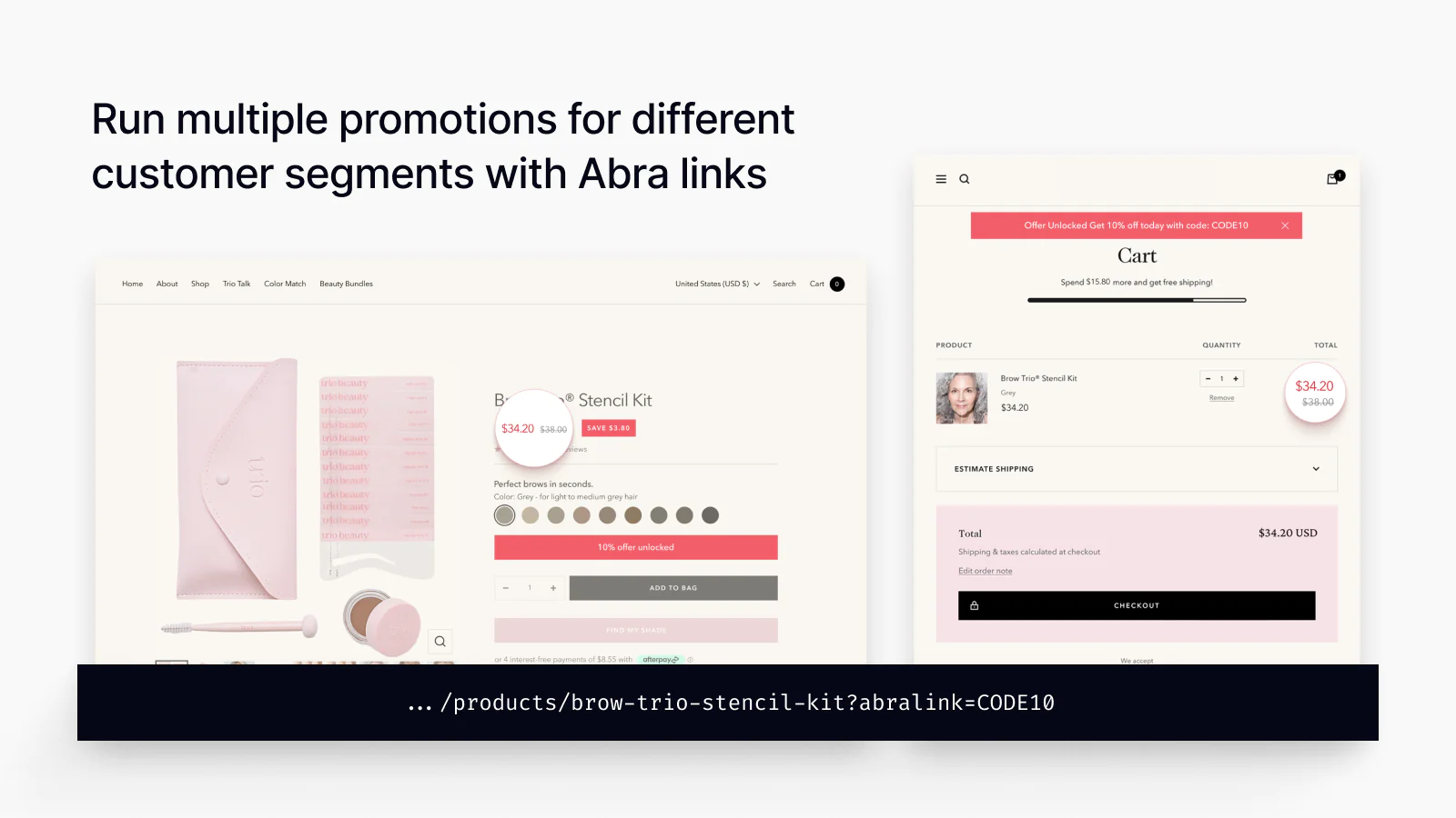 easy gift adding multiple promotions customer segments Abra links boost sales