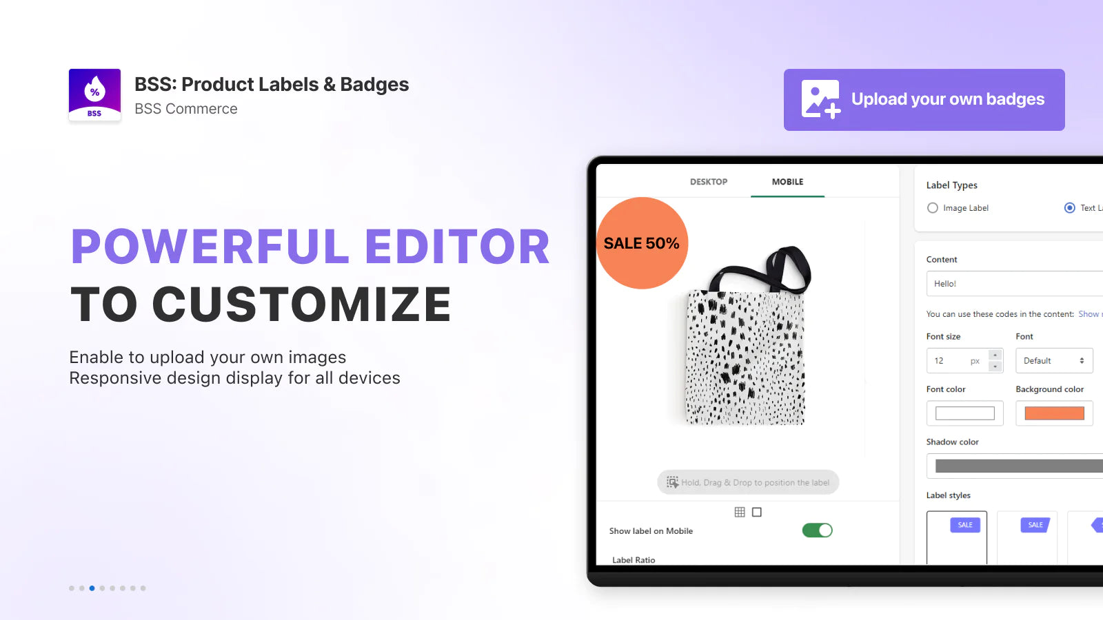 display settings Explore labels library pre-designed sales BFCM Christmas images Various display conditions