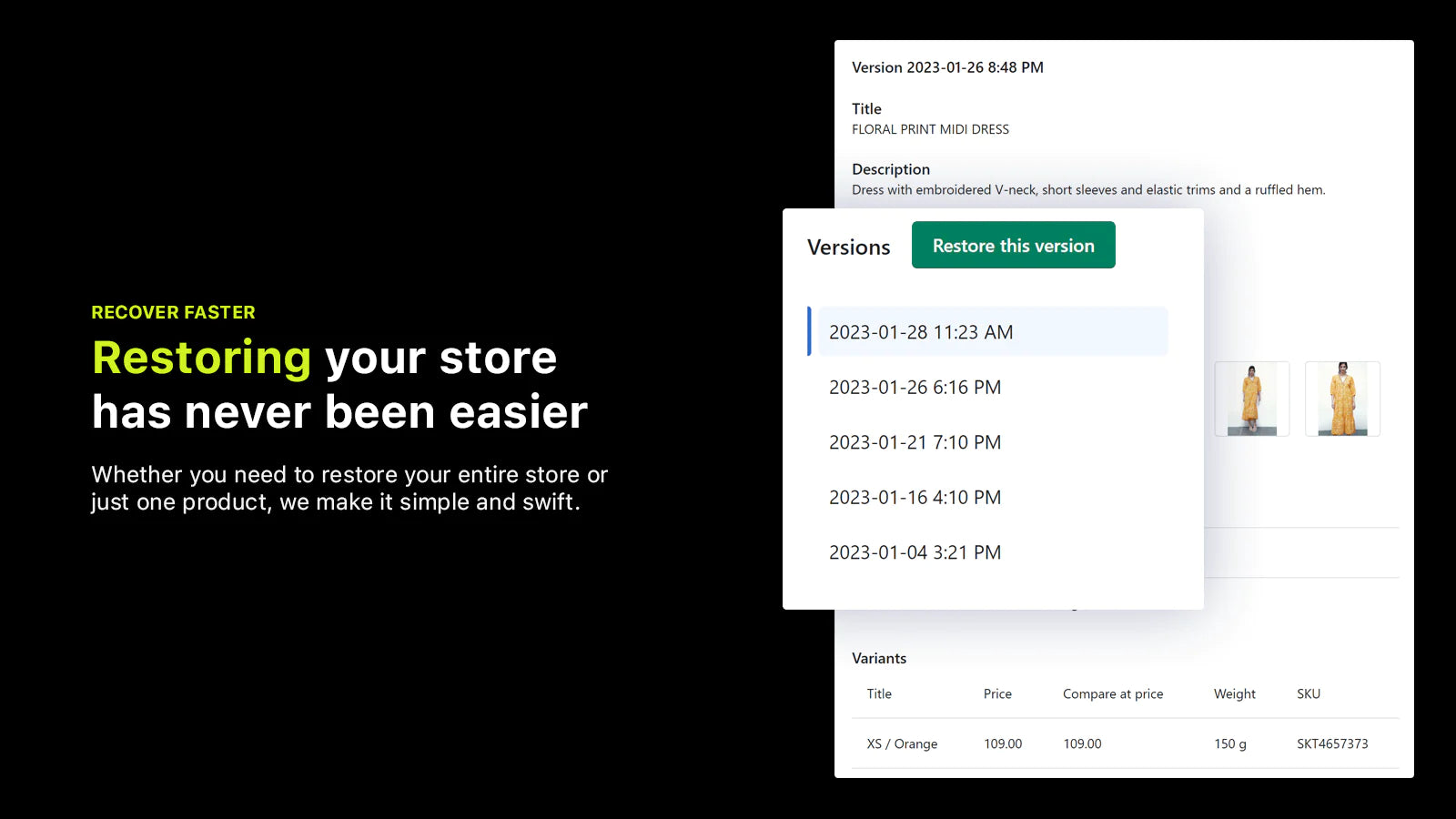 restore process data protected create staging stores