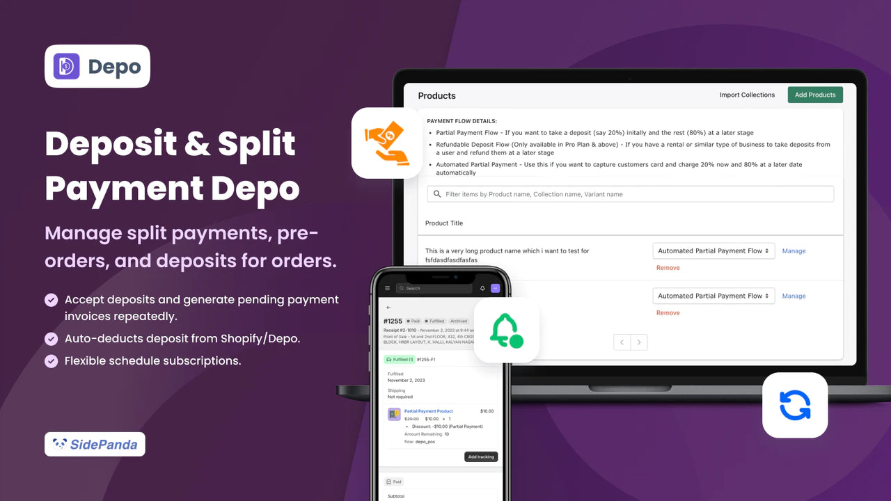 Depo partial split payment pre-order subscriptions