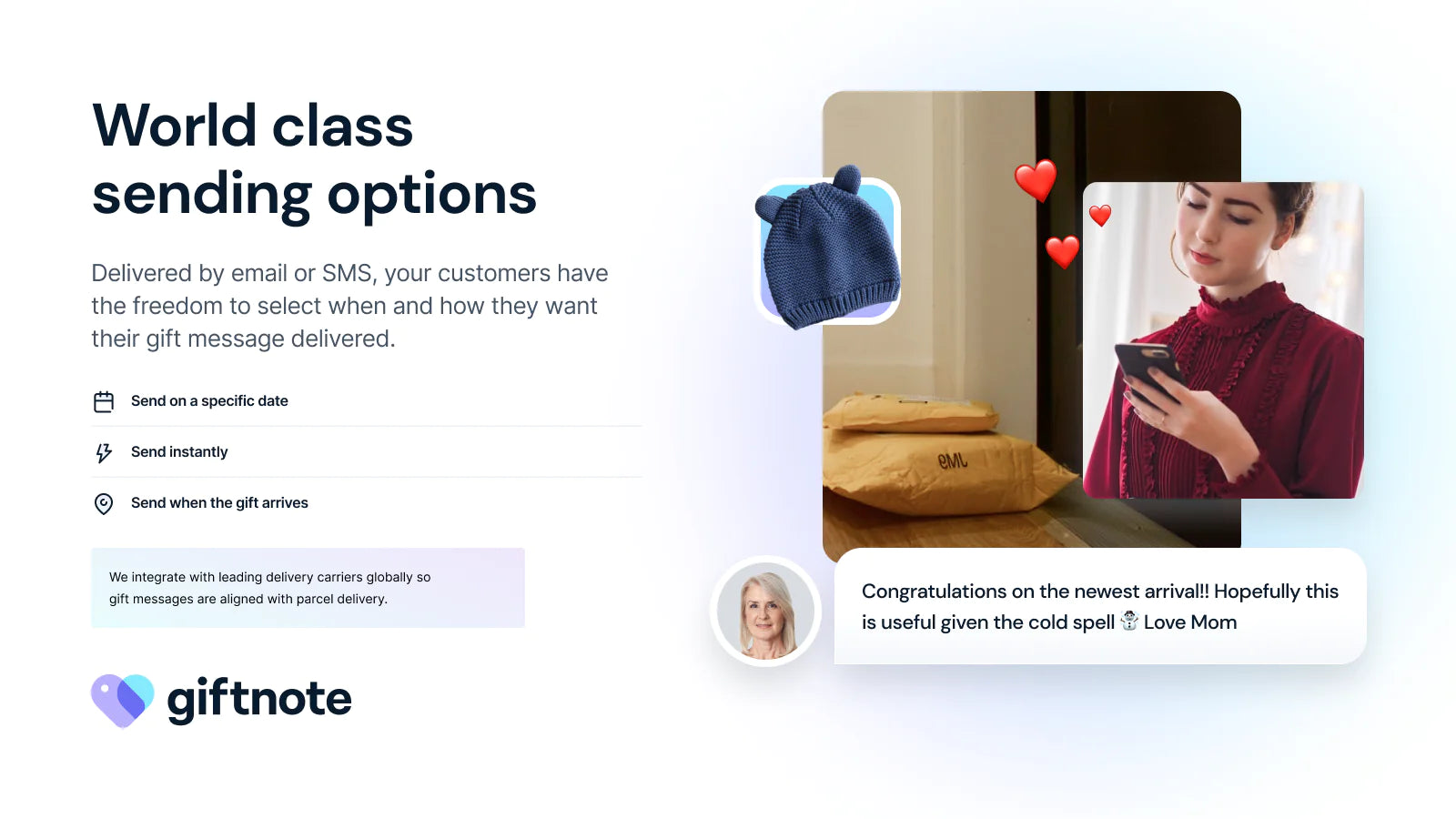 store custom heartfelt messages recipient delivery