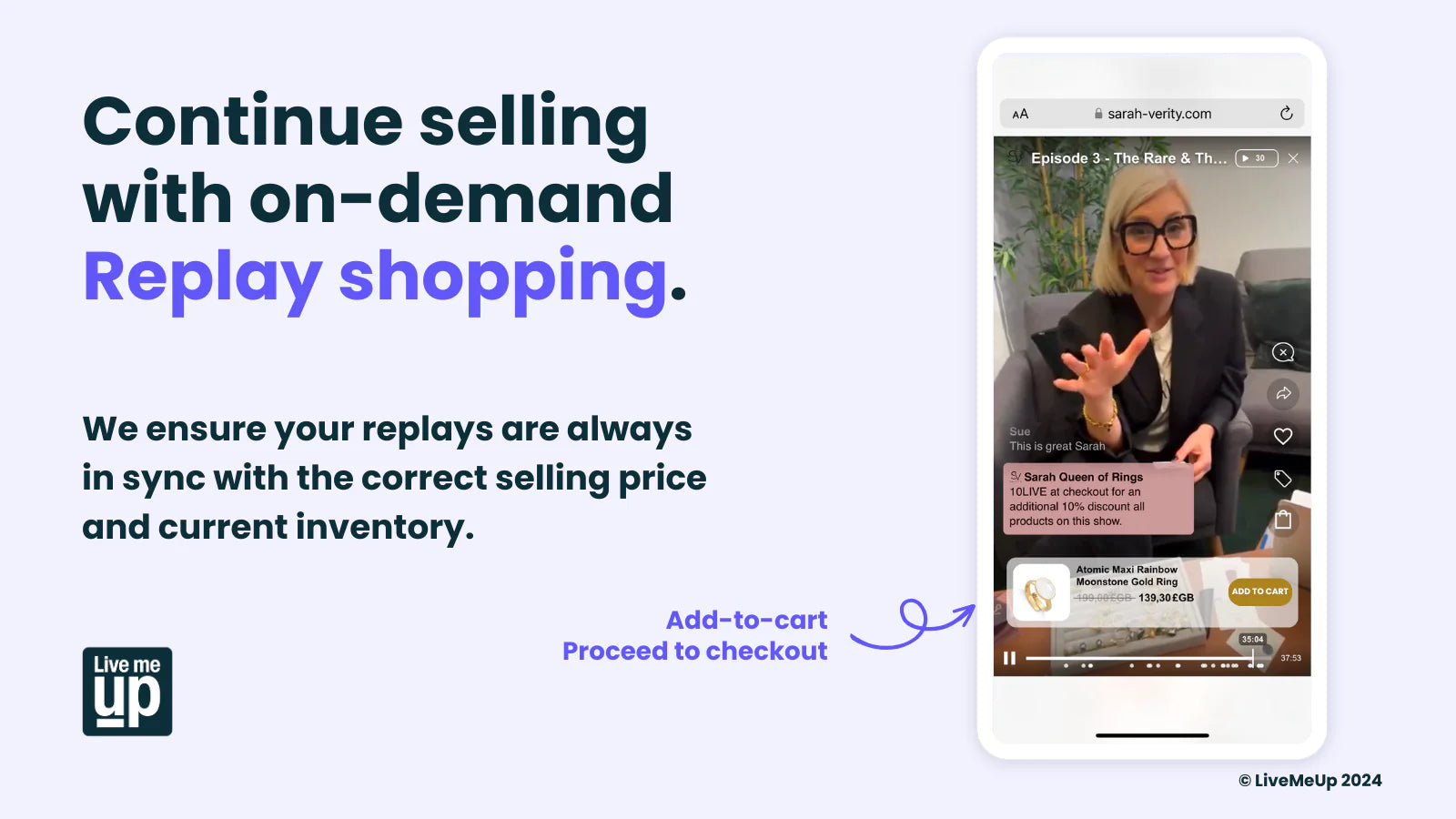 shoppable video widgets products in action drive consumers purchase live selling in-video add to cart