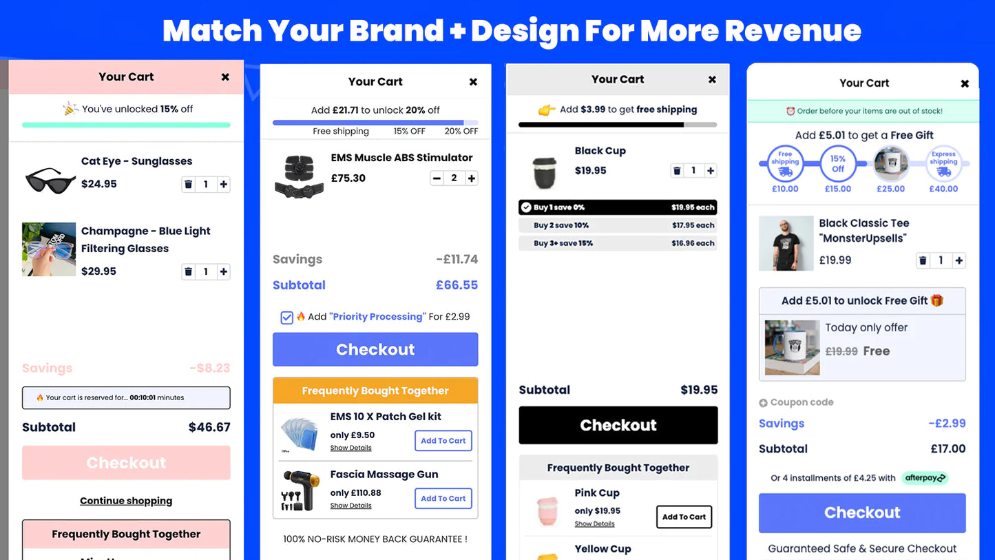 increase average order value intelligent progress bars free gifts unlocks shipping protection discounts