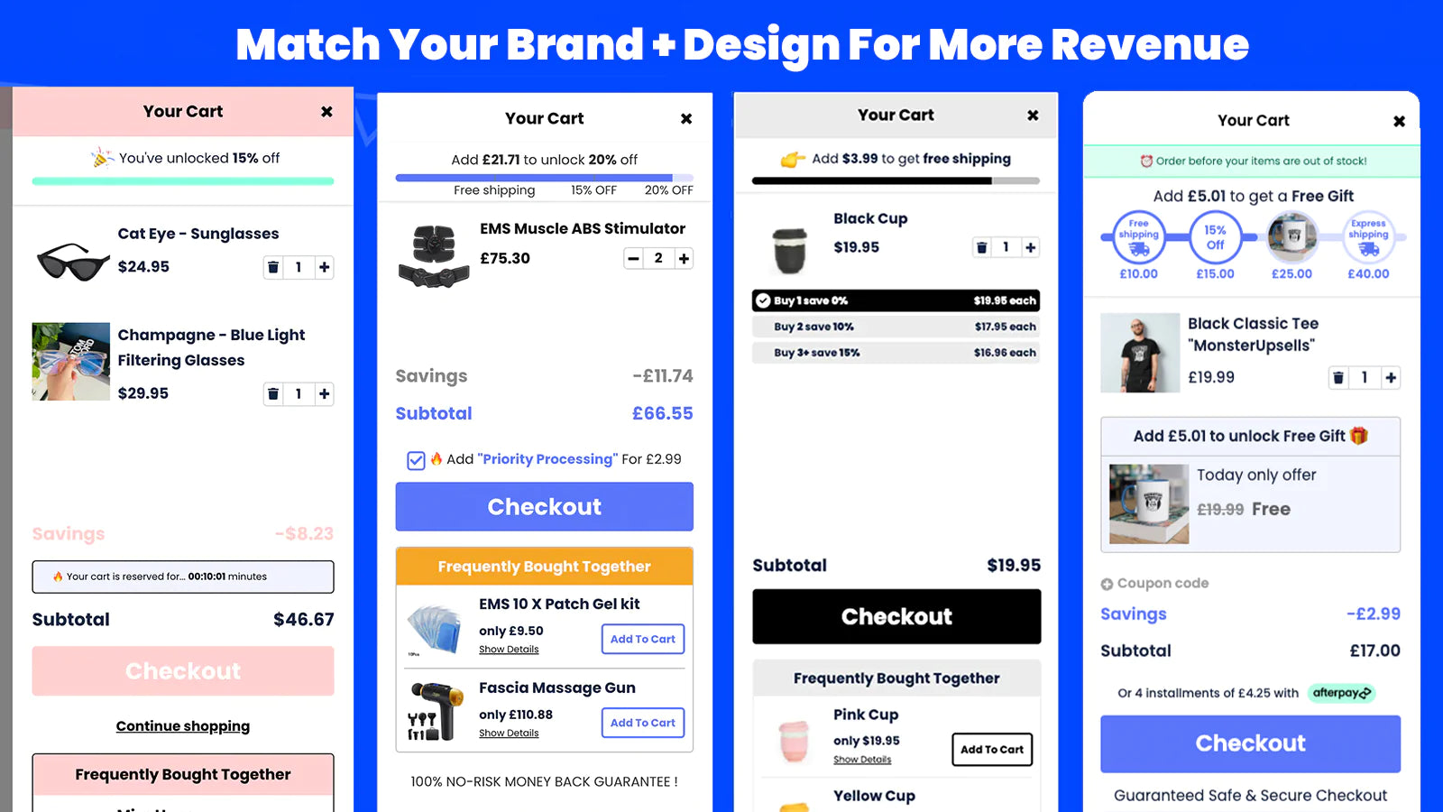 increase average order value intelligent progress bars free gifts unlocks shipping protection discounts