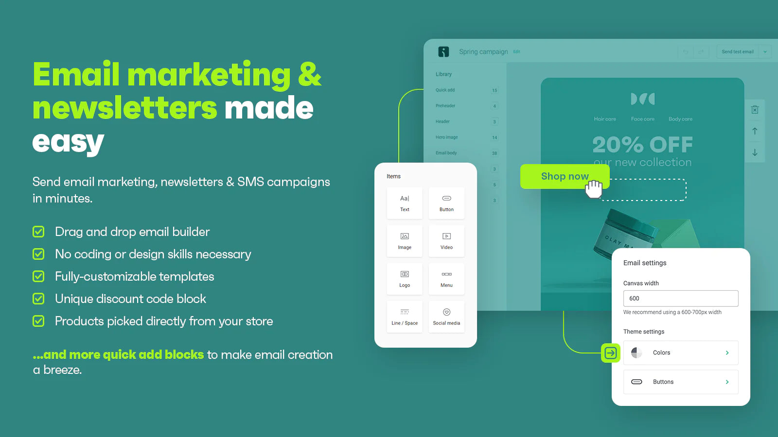 Omnisend email SMS marketing automation ecommerce stores Shopify app feature-rich build email list