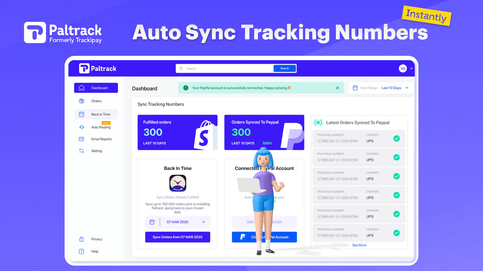 Paltrack auto-sync tracking numbers PayPal avoid
