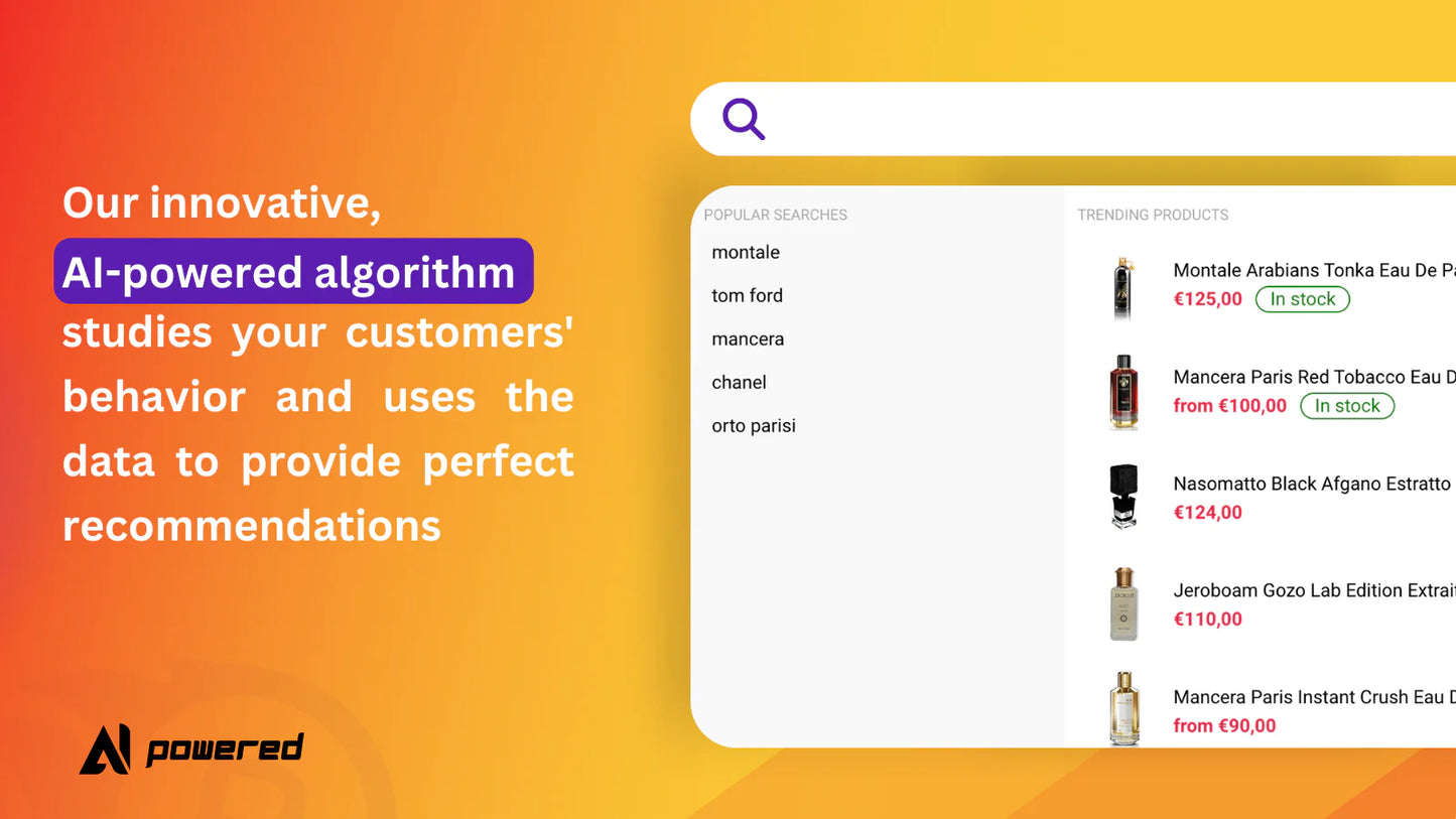 Rapid Search AI-powered search engine advanced filters smart search bar unlimited product collection