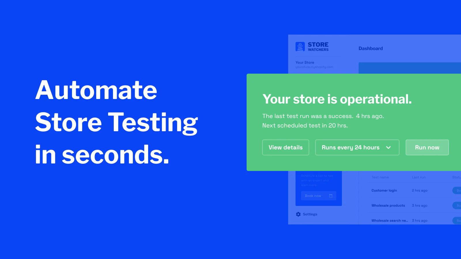 StoreWatchers automated tests monitor store errors no code app automated tests monitor store