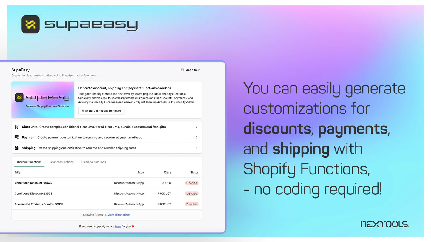 unctions Shopify Plus script editor advanced features customizations no coding generate