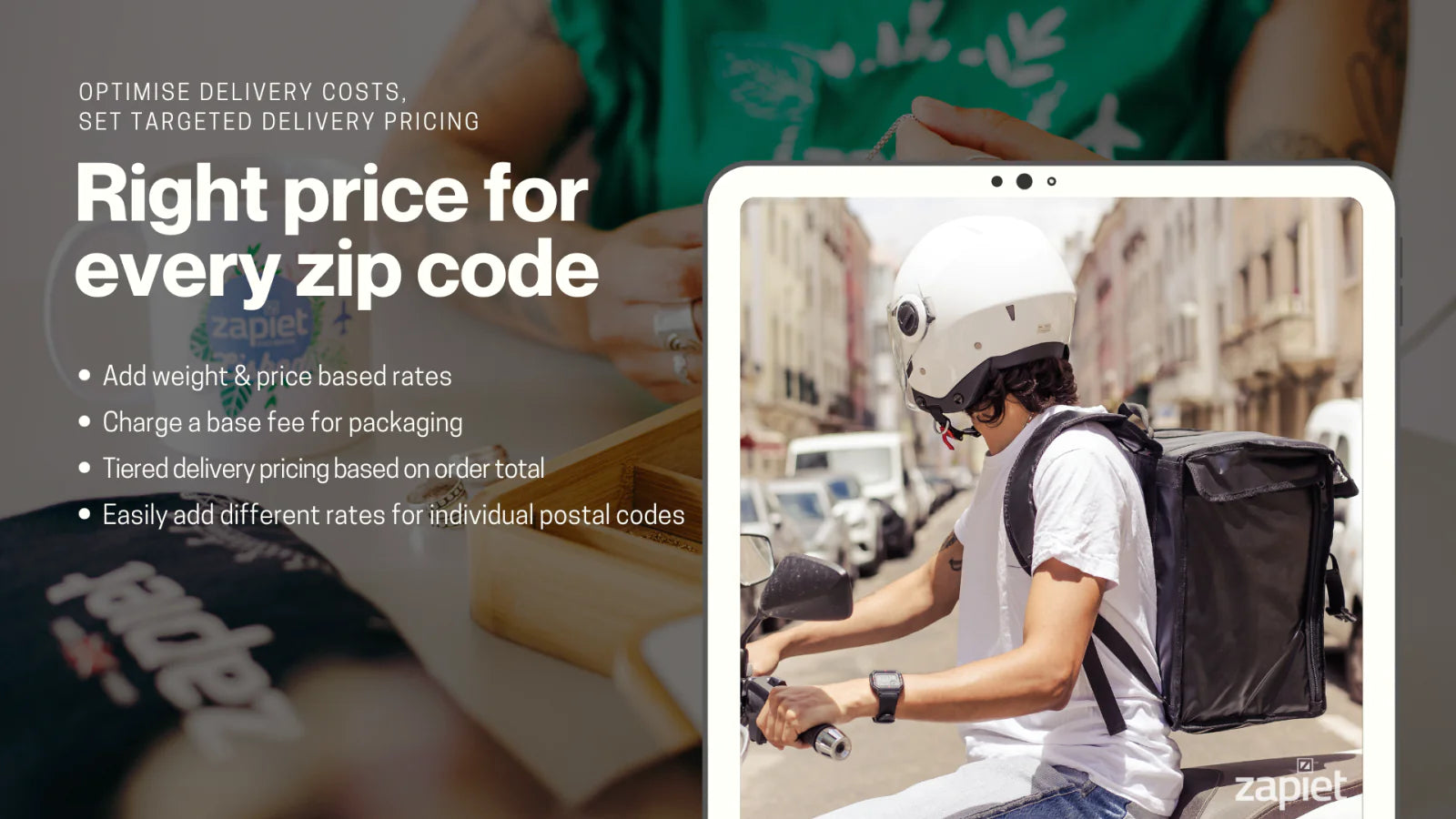 Zapiet Rates by Zip Code calculate delivery shipping fees customer zip code postal code