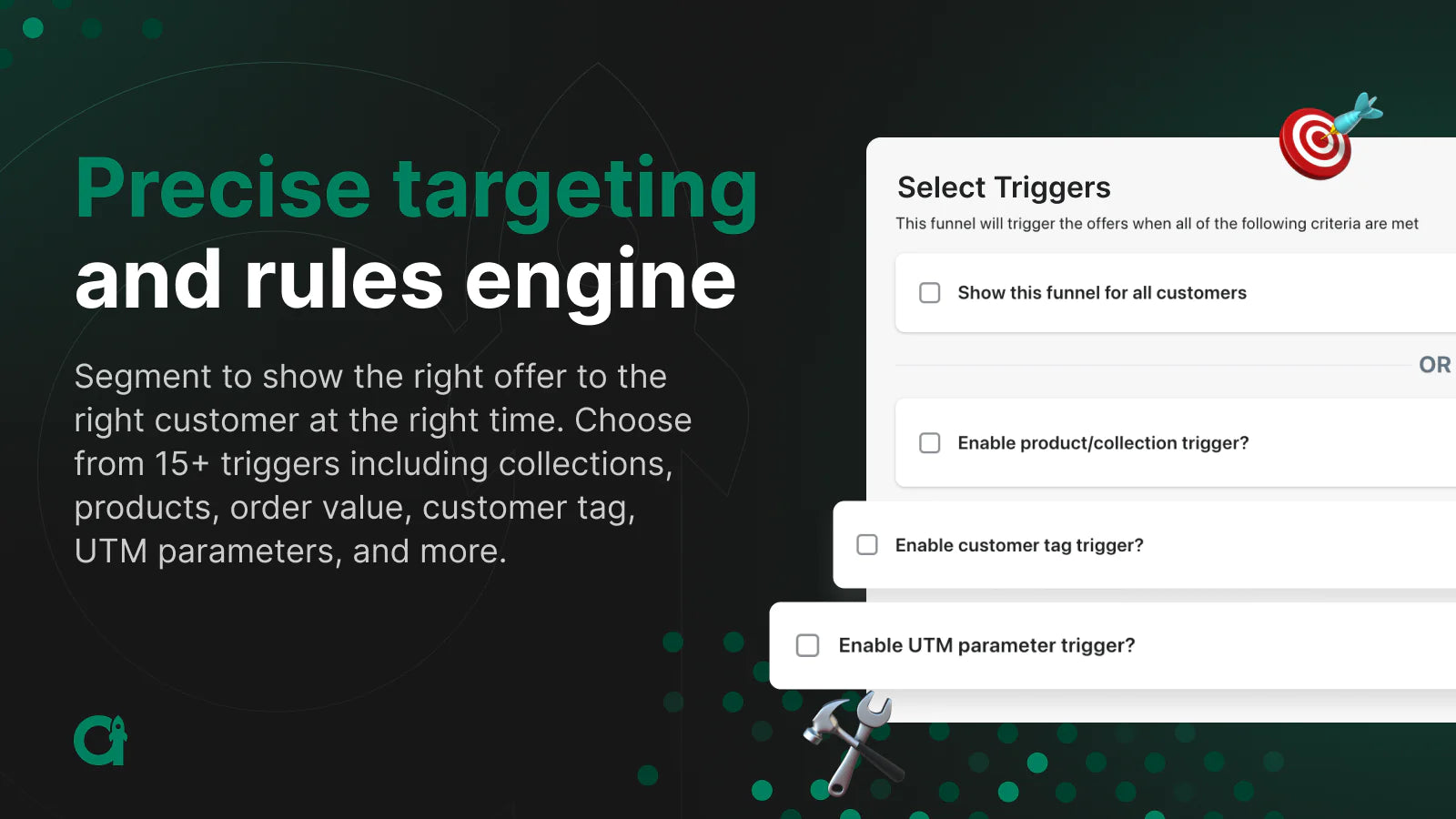 the image shows that you can precise targeting and rules engine