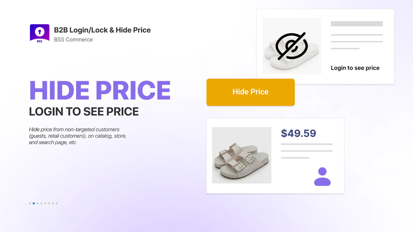 B2B Login/Lock & Hide Price login to page to see price