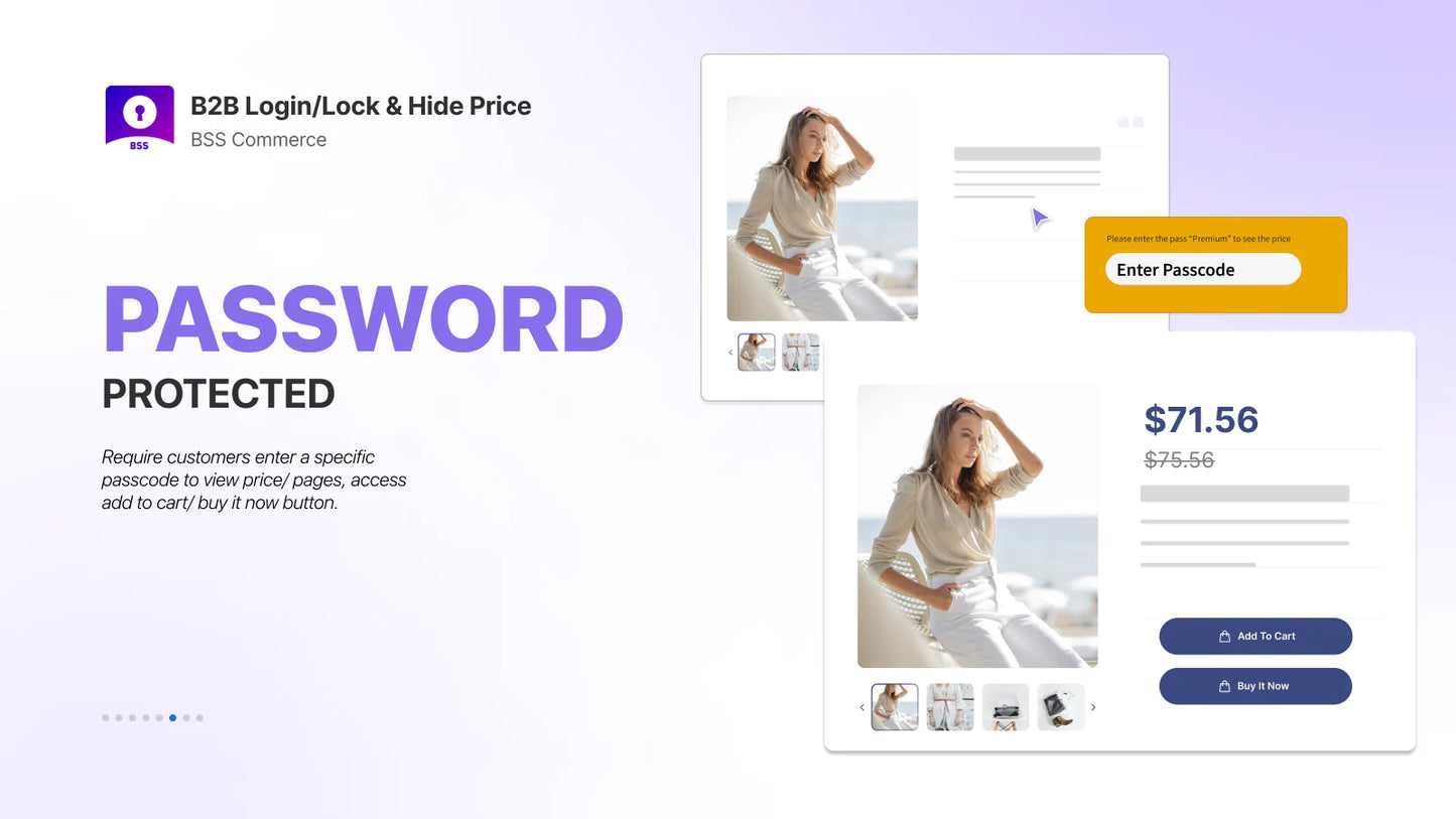 B2B Login/Lock & Hide Price password protected pages