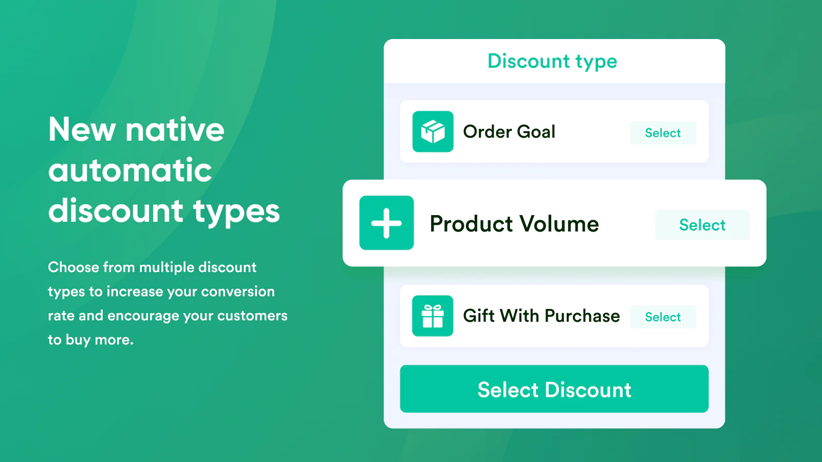 the image shows that you can create new native automatic discount types