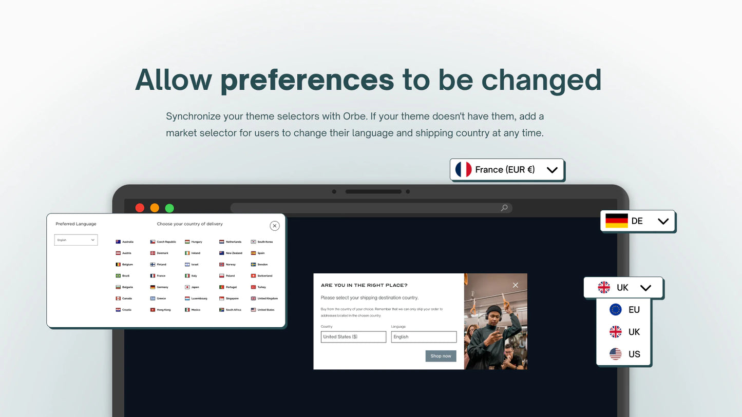 The image shows that you can allow preferences to be changed