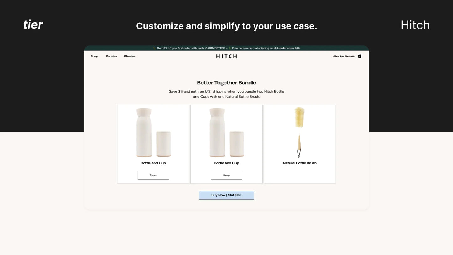 Tier customize page to your use case