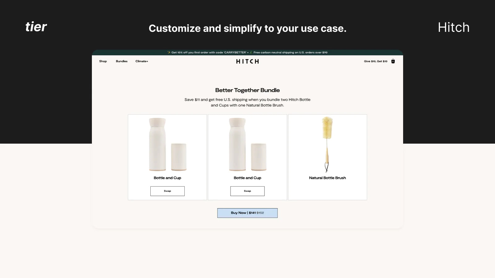 Tier customize page to your use case