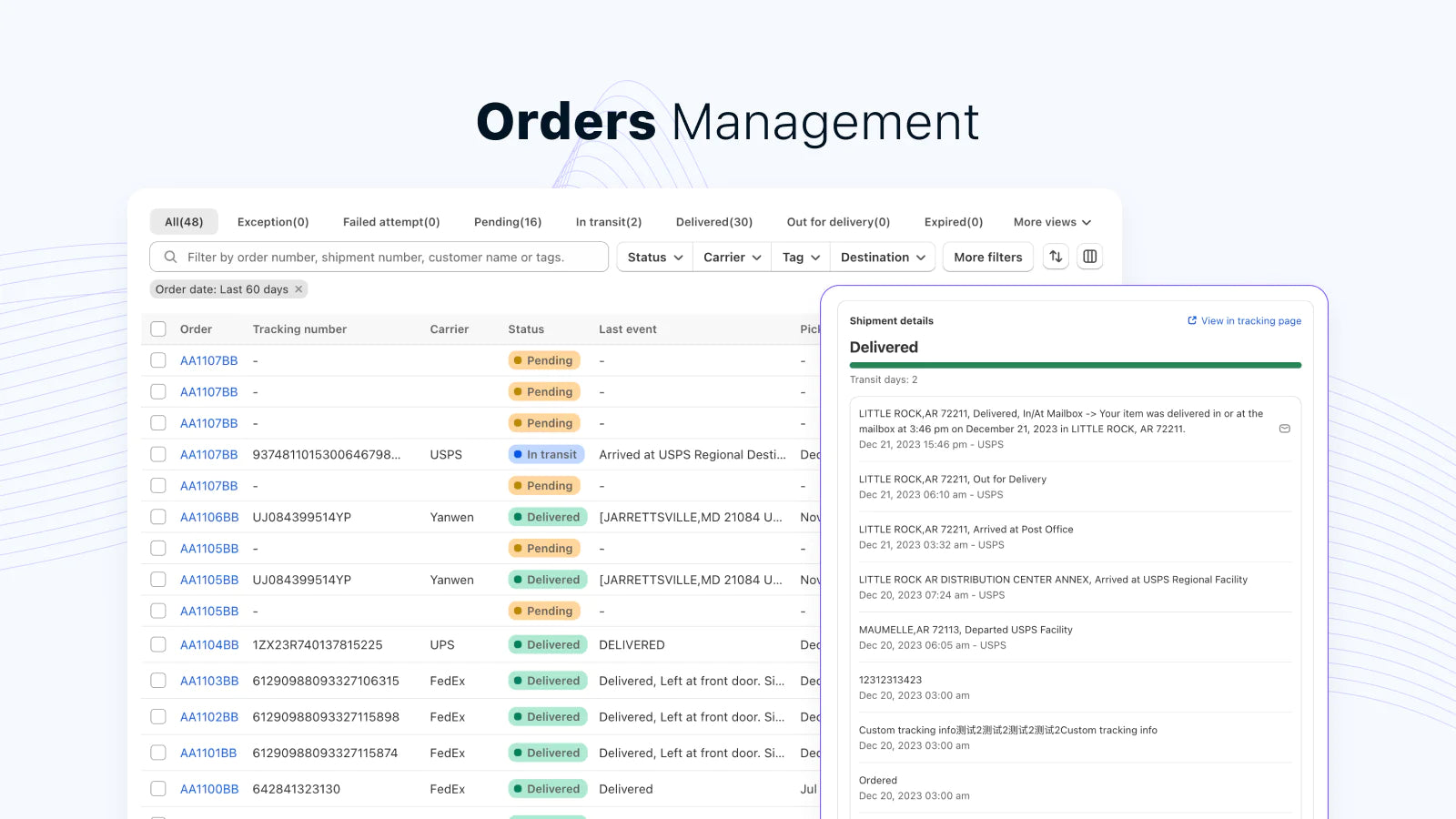 Track123 Order Tracking Upsell easy orders management