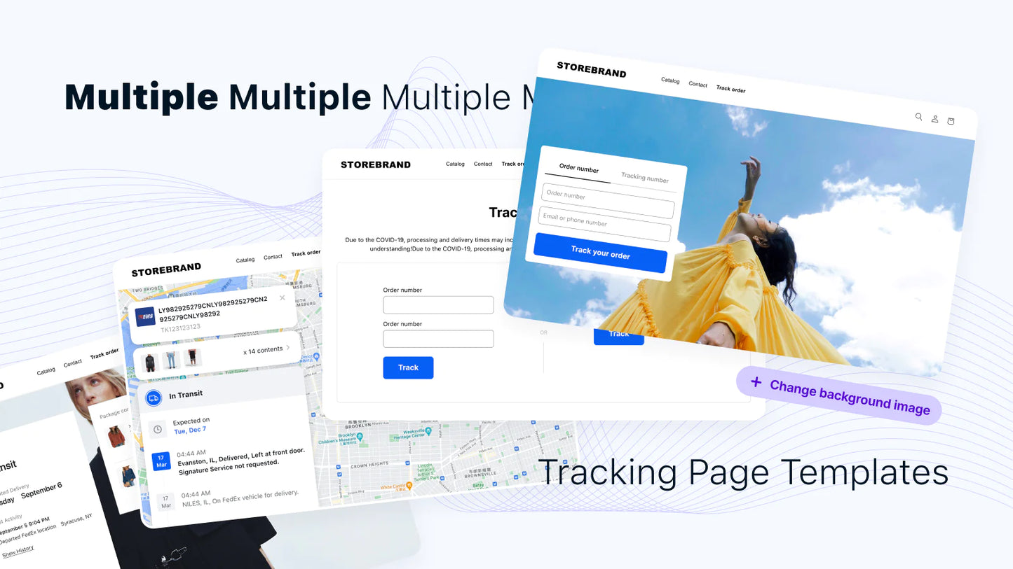 Track123 Order Tracking Upsell tracking page templates