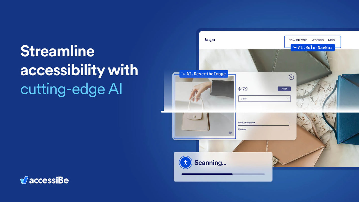 accessiBe AI-powered solution accessWidget Shopify store accessible ADA WCAG compliance 