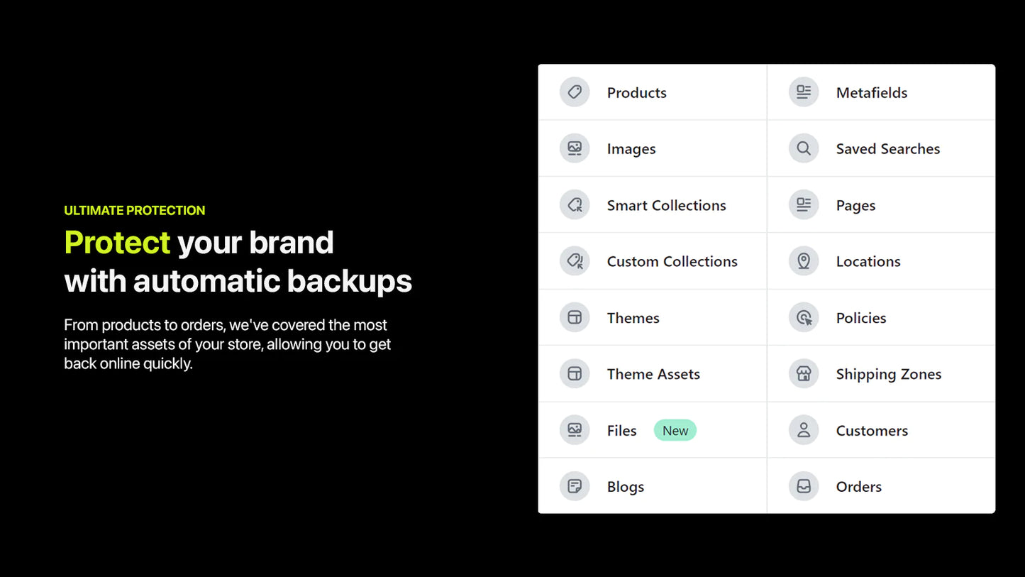 daily backups products themes orders automatic cloud backups user-friendly 