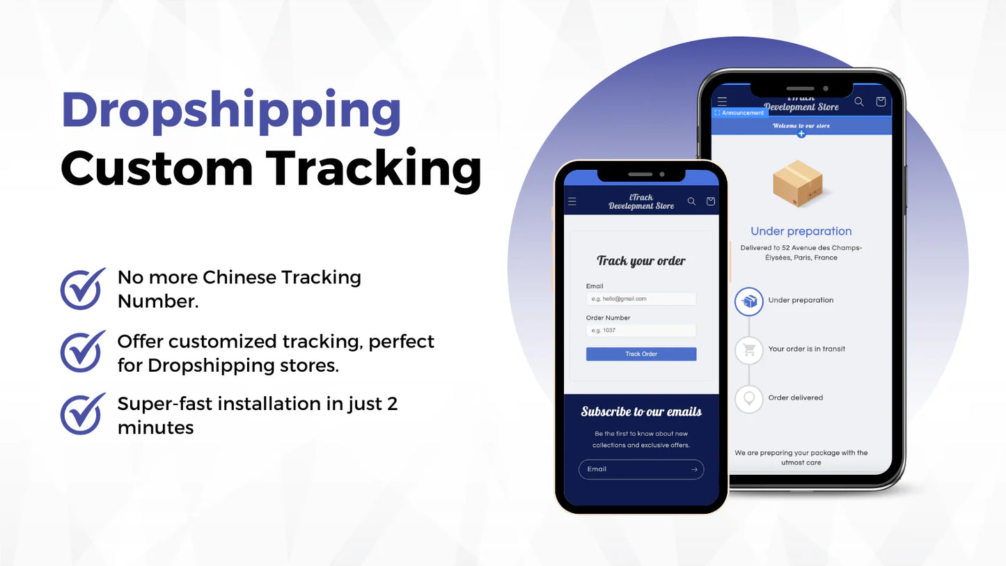 fake order tracking dropshipping stores setup custom tracking page