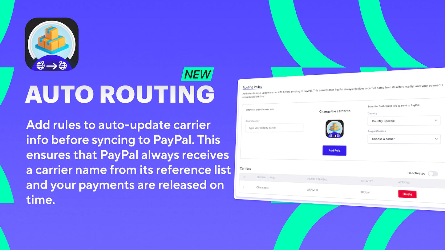 PayPal hold auto route carrier name PayPal carriers 