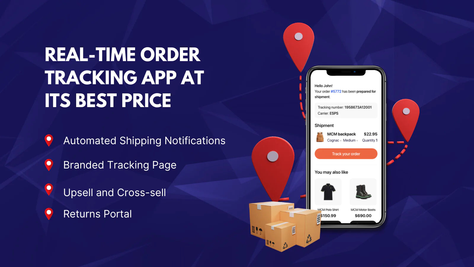 Trackr order tracking real-time 2100+ carriers customize tracking page brand design live updates